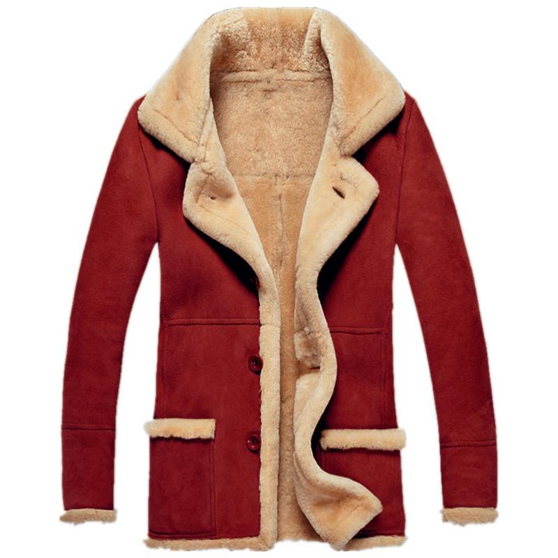 

Autumn and Winter Fur All-in-one Thickened Coat Imitation Leather Men s Coat Jacket 5XL