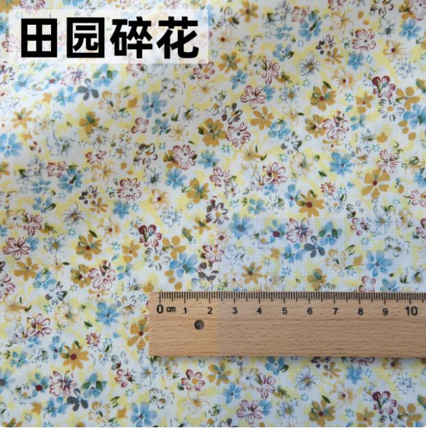 145x50cm Pastoral Floral Summer Poplin Cotton Fabric DIY Children's Wear Cloth Make Bedding Quilt Decoration Home Sewing Cloth