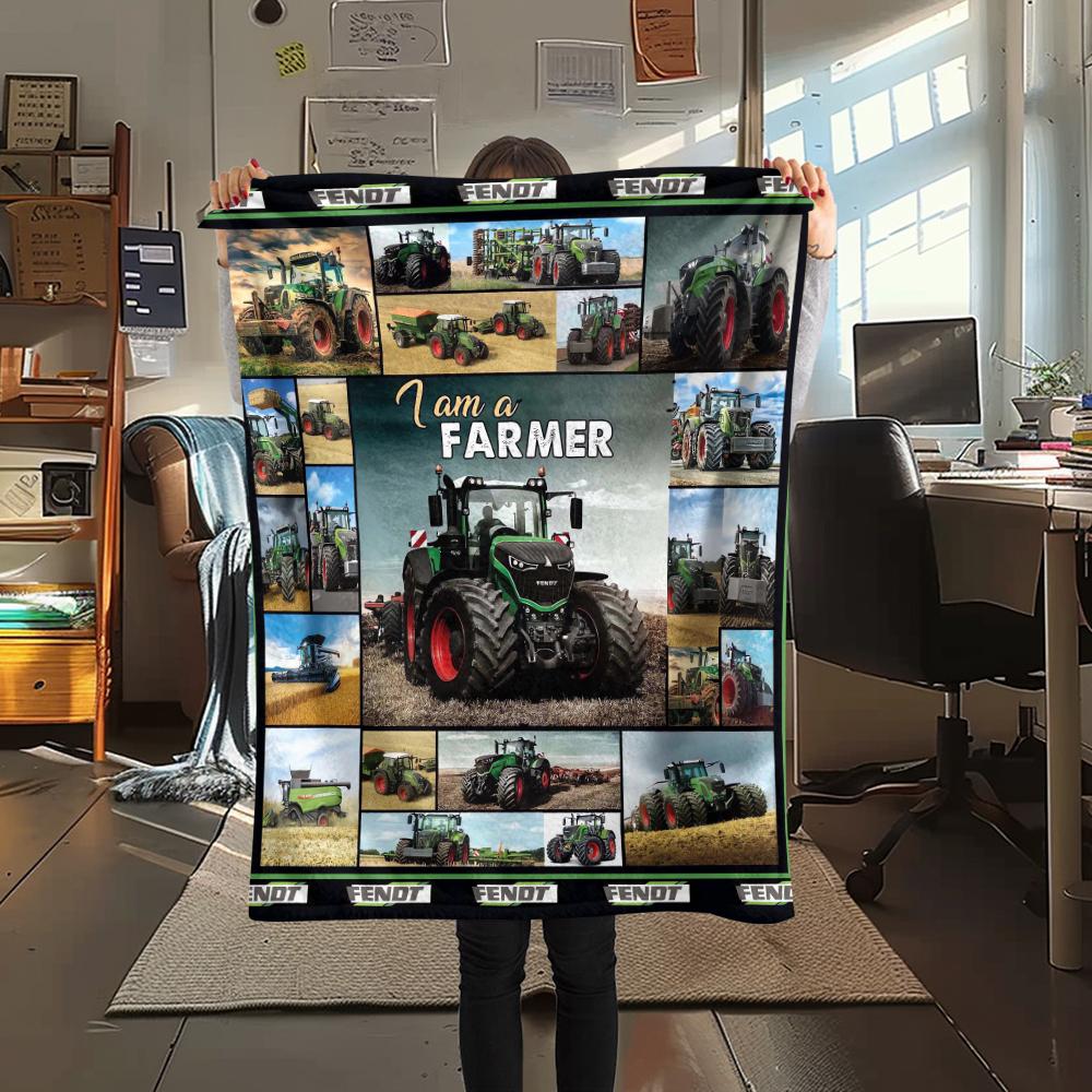 1Pc Tractor Truck Print Flannel Blanket, High quality Comfortable for All Seasons, Home Decor, Warmth and Comfort, Perfect for Christmas Gifts