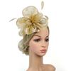 Solid Color Feather Flower Mesh Headband Cocktail Flower Feather Hair Clip  Wedding Decoration