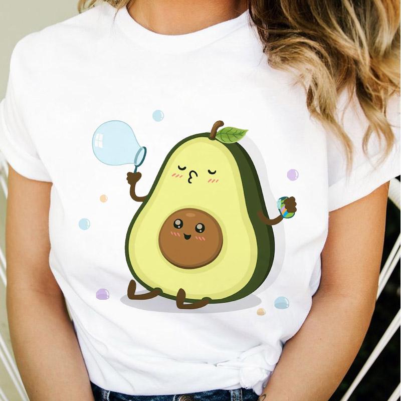 Summer Tshirt Women Cute Avocado Yoga Kawaii Clothes Ladies Tees Tops Graphic Printed Streetwear Kawaii T Shirt Female T-Shirt