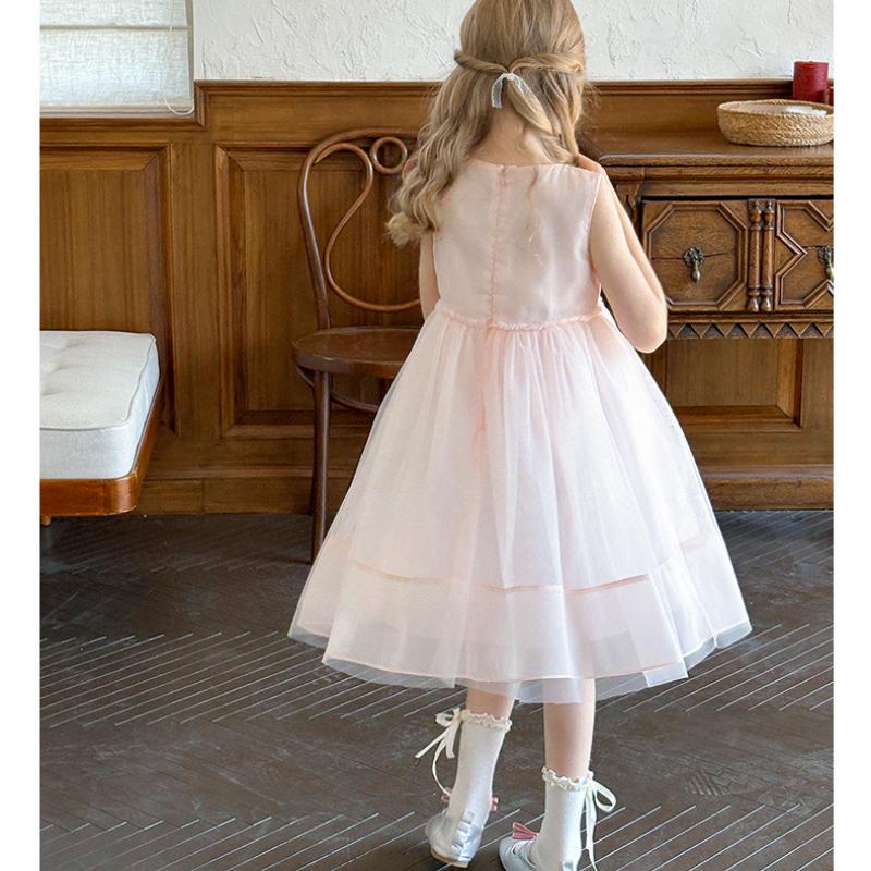 Rochie de Modă pentru Fete 2025 Vară Copii Rochie Drăguță din Plasă