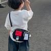 Adorable Kids Oxford Cloth Shoulder Bag Cute Color Block Design For Boys And Girls