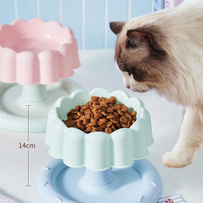 Kreative Süße Kuchen Edelstahl Hunde Katze Napf Rutschfest Erhöht Anti-Überlauf Nackenschutz Haustier Futterspender Trinkspender Haustierbedarf
