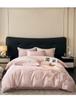 Light Luxury 100% Cotton Embroidered 4-Piece Bedding Set with Rounded Corner Sheets