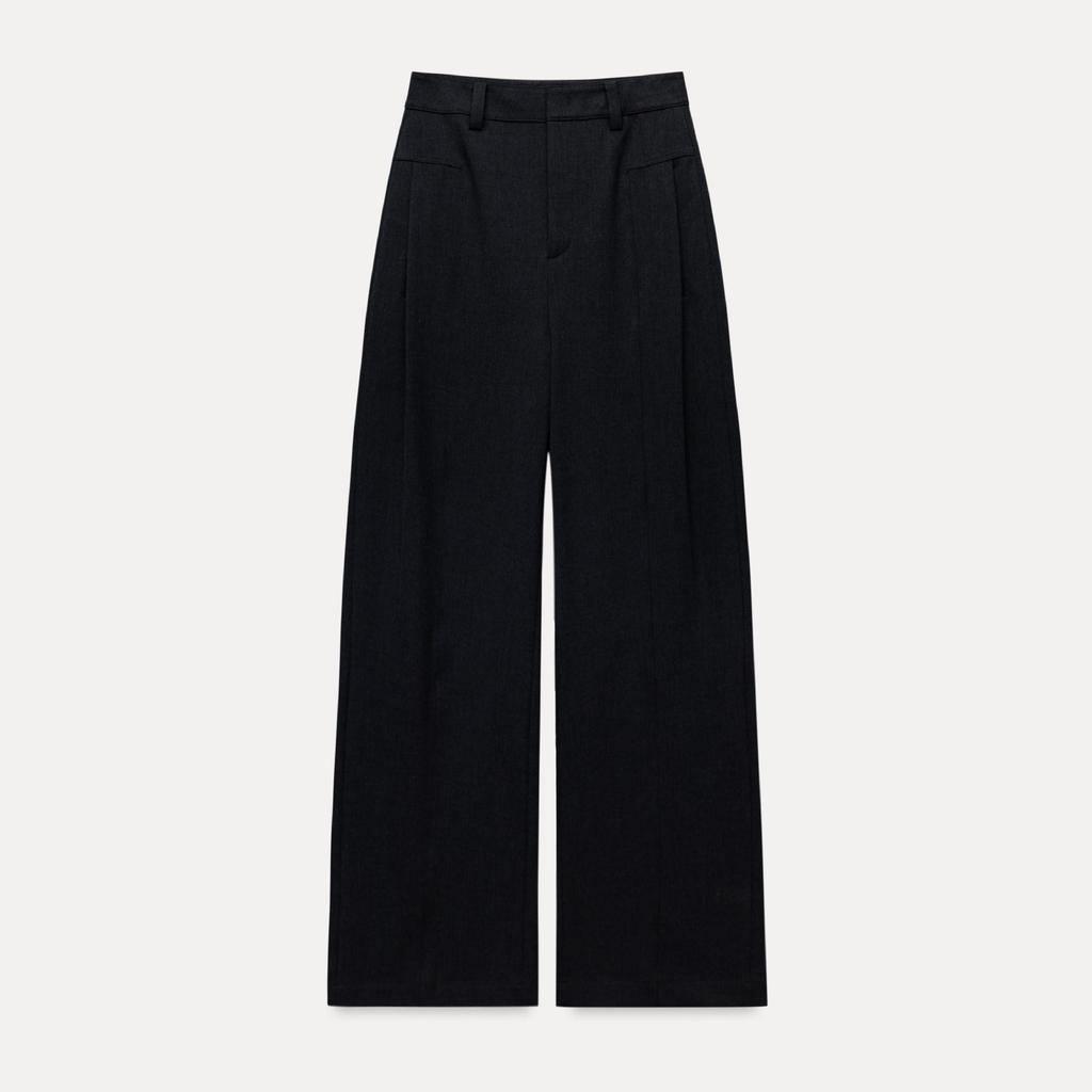 EGGKA High-Waisted Loose Straight-Leg Pants for Spring and Fall