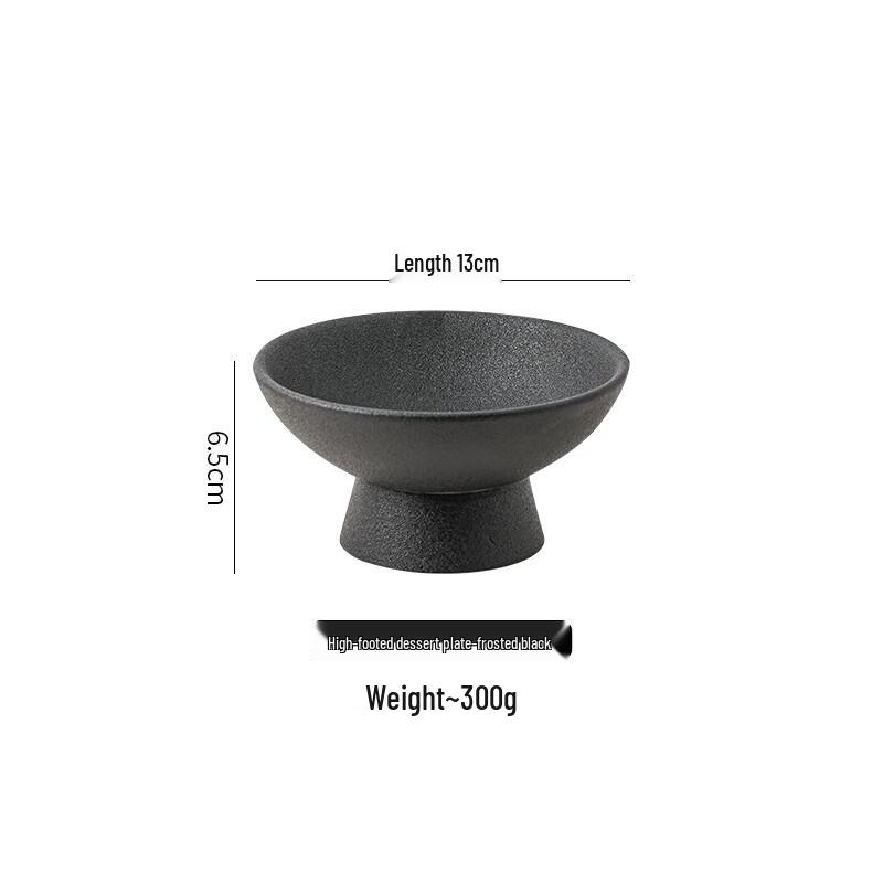 High-Foot Ceramic Snack Plate