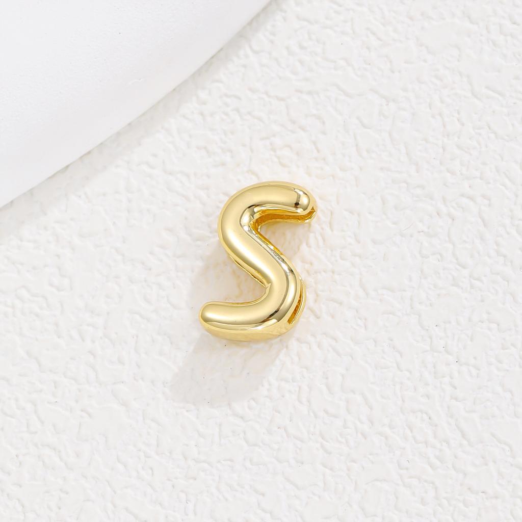 Delicate Chunky Balloon Bubble DIY Initial Letter Pendant Necklace for Women Men Stainless Steel Gold Plated Necklaces
