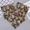 Pineapple Party Napkins, 33cm 2-Ply Black Background with Colorful Tropical Fruits & Flowers, Symmetrical Kaleidoscope Print for Holiday Summer Decor