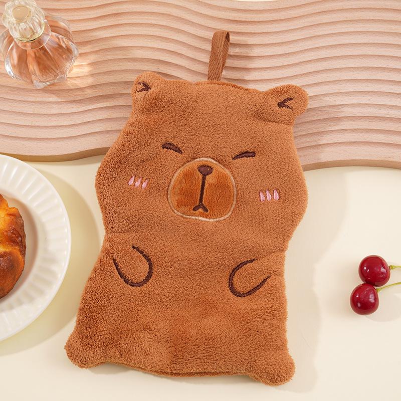 Capybara Cartoon Quick-Dry Absorbent Hand Towel for Kitchen & Bathroom