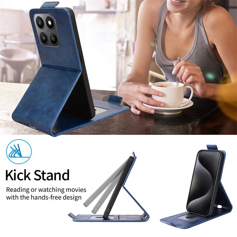 For Honor X7D 5G Flip Vertical Case Retro skin-friendly Full Cover Card Holder For Honor X7D 5G Phone Bags
