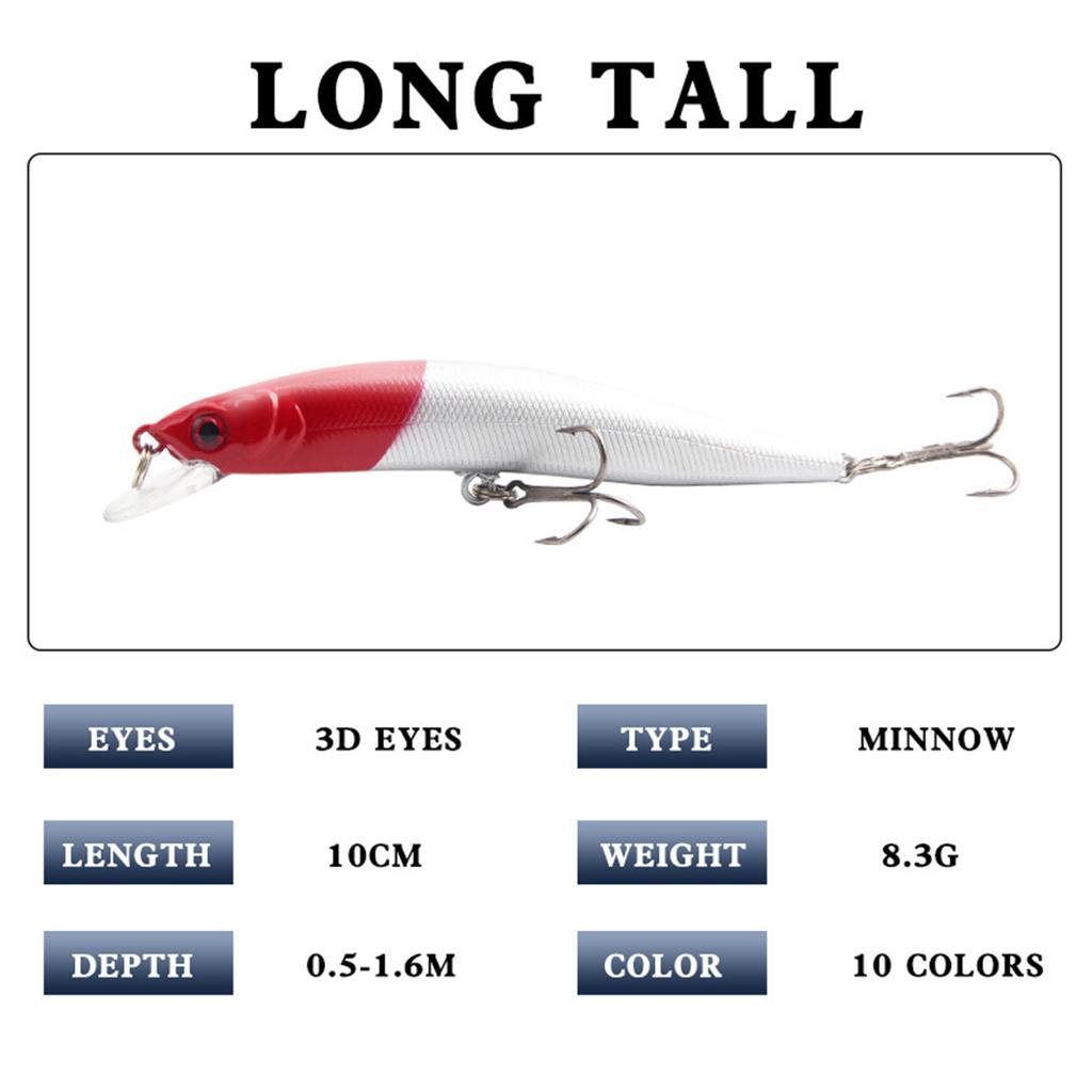Far Throw Sound Bead Dazzling  Color Mino 8.3g Bass Simulated Fake Fishing Gear