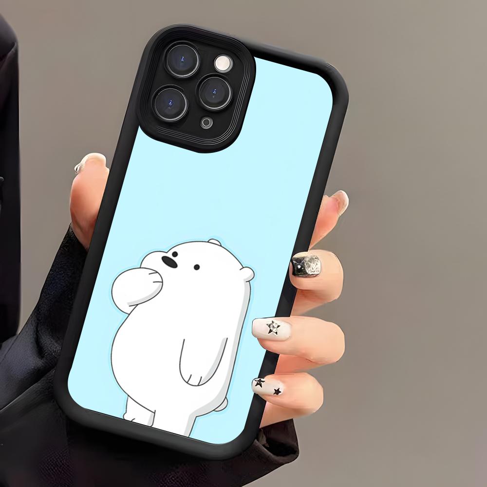 Ice Bear Phone Case For IPhone 17 Air 16 E 15 14 Plus 13 12 11 Pro Max Black Sky Eye Stepped Protective Case