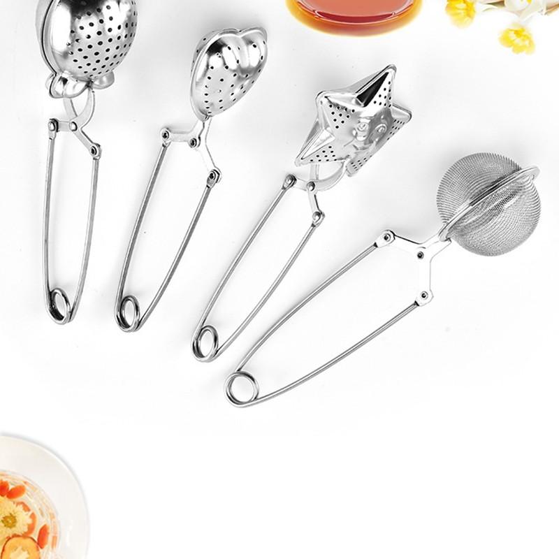 Stainless Steel Tennis Clip Ball Tea Infuser Tea Strainer Herbal Spice Cooking Filter