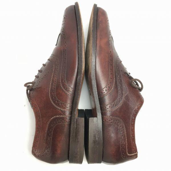VAN LIER Rare Vintage Full Brogue Wingtip Business Shoes Brown Size 41 (26.5-27.0)(USED)