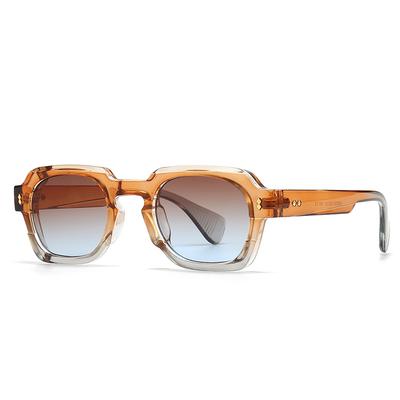 Midnite Star Vintage Punk Square Sunglasses for Men Women UV400 Protection Light Blue Gradient Fashion Trend