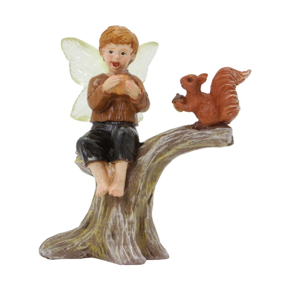 

Resin Miniature Figurines Mini Garden Sculptures Flower Fairy and Squirrel Statue Courtyard Flower Fairy