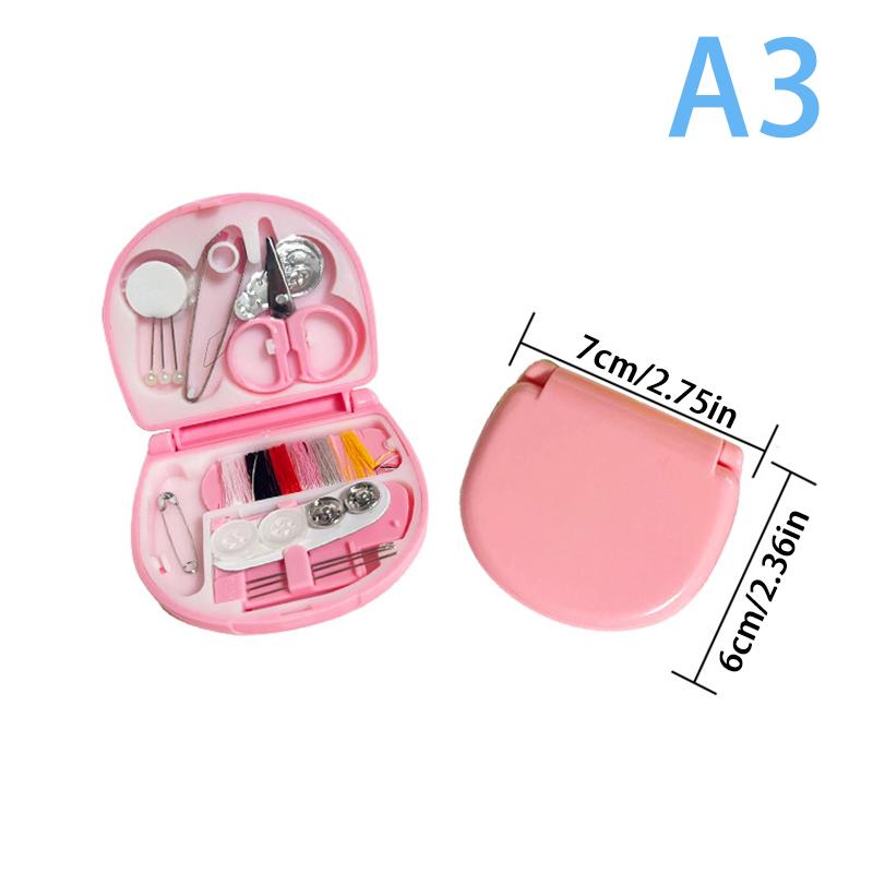 1Set Knöpfe Pins Aufbewahrungsboxen Nähkasten Haushalt Tragbarer Reise Mini Nähset Schere Fingerhut Nadelfäden Box Set