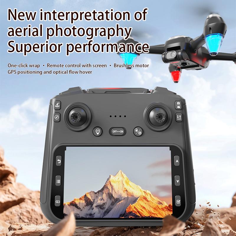 AE9 GPS Drone 4K HD Dual Camera Headless Modeoptical Flow Positioningbrushless Motor  With Screen Control Long Endurance RC Dron