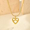 Stainless Steel Heart Infinity Pendant Necklace Plated 18K Gold Wind Niche Snake Chain Necklace Nc-2435