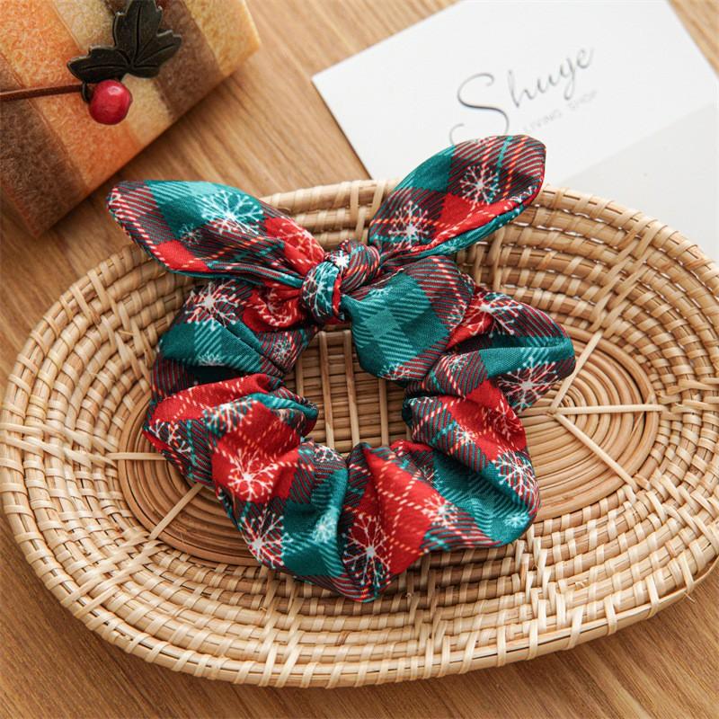 Christmas Style Hairpin Hair Accessory Headwear Fabric Bow Rabbit Ears Hair Tie