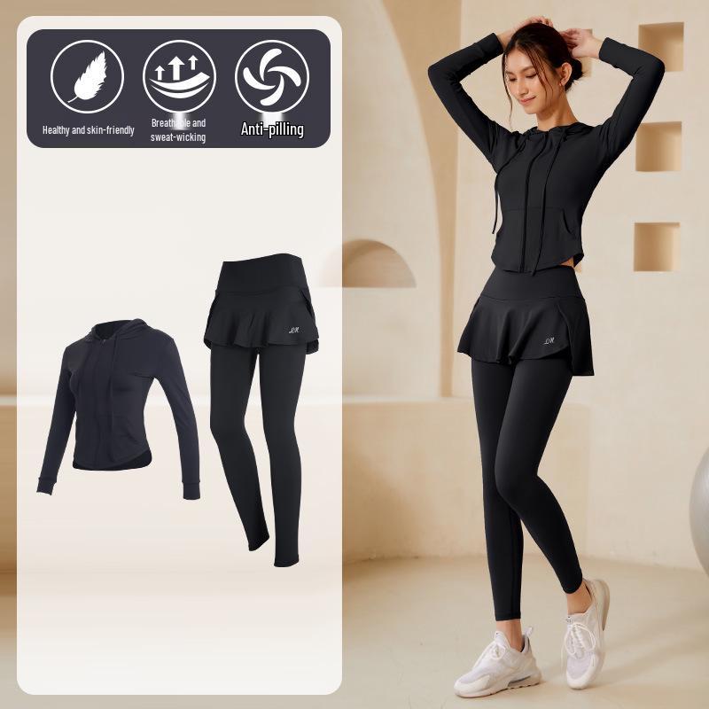 

Жіночий комплект для йоги з високою талією, що моделює фігуру - Швидкосохнучий, підіймає стегна, одяг для спортзалу на весну та осінь L (53-60 kg)