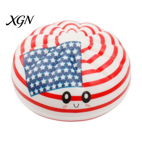 Soft Dumpling Toy 1/6Pcs Cartoon Stress Relief Anti-anxiety Flag Pattern Steamed Bun Squeeze Fidget Hand Relaxation Decompression Gadget Tool