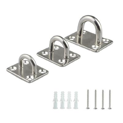 Marine Grade Stainless Steel Mounting Eye Plates Corrosion Resistant Wall Deck Hardware for Sails Tarps Gym Bags