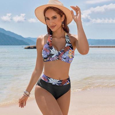 2025 Europejska i Amerykańska Moda Nadruk Damskie Seksowne Bikini Kostium Kąpielowy