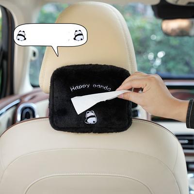 Car Tissue Boxes Premium Sense Cute Panda Creative Hanging Armrest Sun Visor Inner Draw Paper Box Tissue Holder