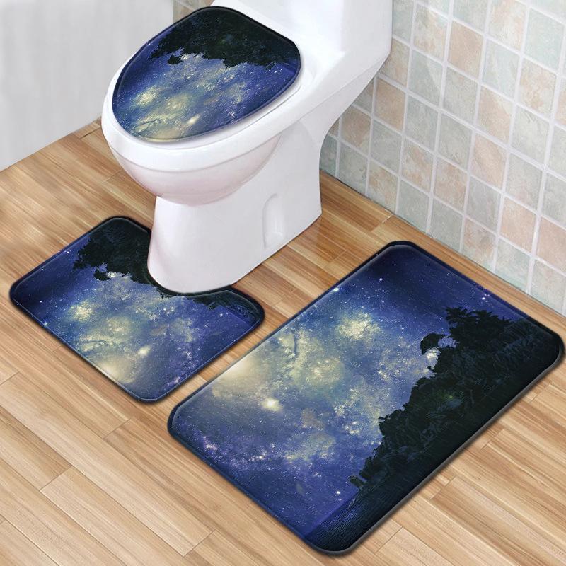 Star Bathroom Floor Mat Toilet Three-Piece Set