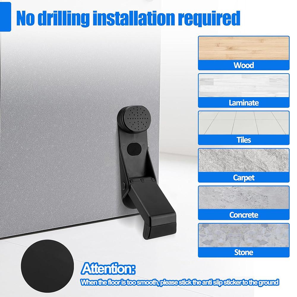 Door Stopper, Punch-free Door Stop, Door Bottom Wind Blocker, Magnetic Kick Door Stop, Easy to Install