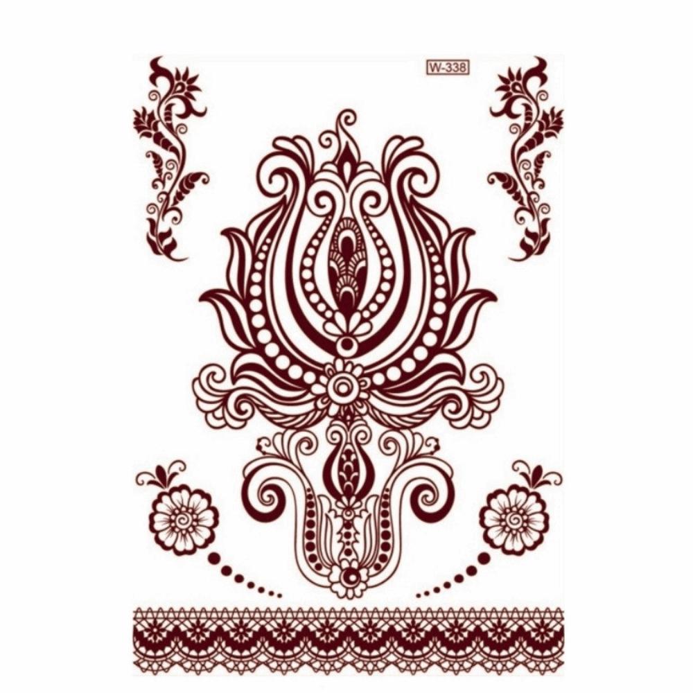Lace Fake Tattoo Henna Tattoo Stickers Legs Arm Red Henna Tattoo Decals Temporary Tattoo  Girls