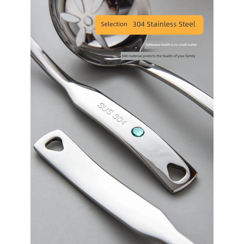 Soup Spoon For Home 304 Stainless Steel Spoon Colander Long Handle Hot Pot Spoon Spoon for Soup Serving Suit Spoon Large Size Soup Spoon