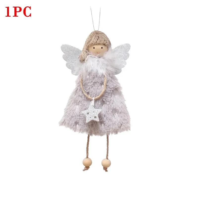 2025 Christmas Tree Pendant Hanging Ornaments Plush Angel Dolls Decoration Xmas Angel Girl Navidad New Year Gifts