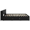 Storage Bed Frame in Black 180 x 200 cm Particleboard