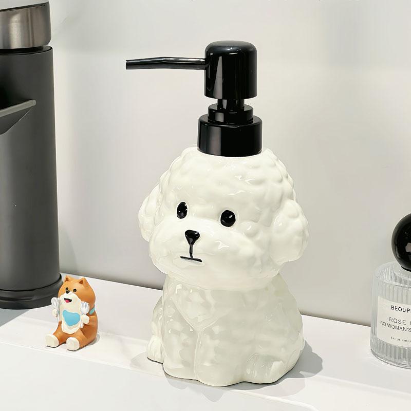 400ml soap dispenser small dog ceramic press bottle hand sanitizer bottle household bathroom creative dispensing bottle