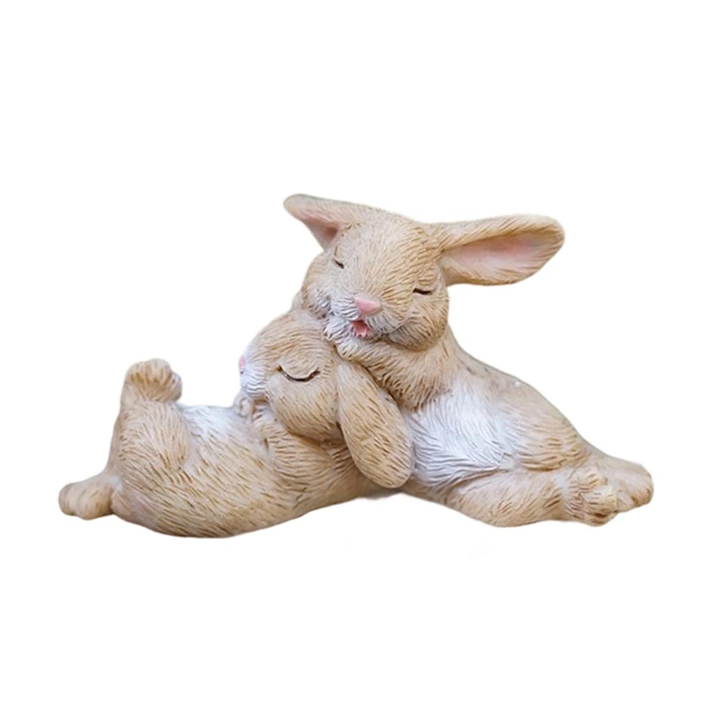 Cute Bunny Figurine, Resin  Bunny Decoration, Suitable For Home Desks, Wine Cabinets, Windowsills, Gardens, Balconies.
