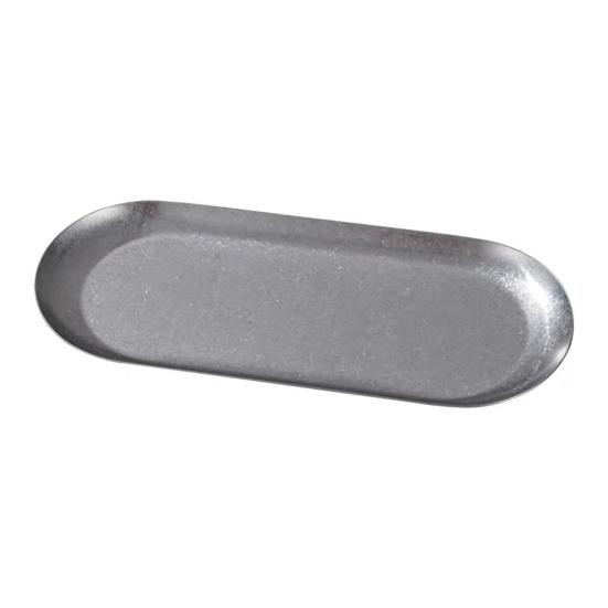 Stainless Steel Serving Retro Tray Oval Dessert Japanese Style Plate for Camping S