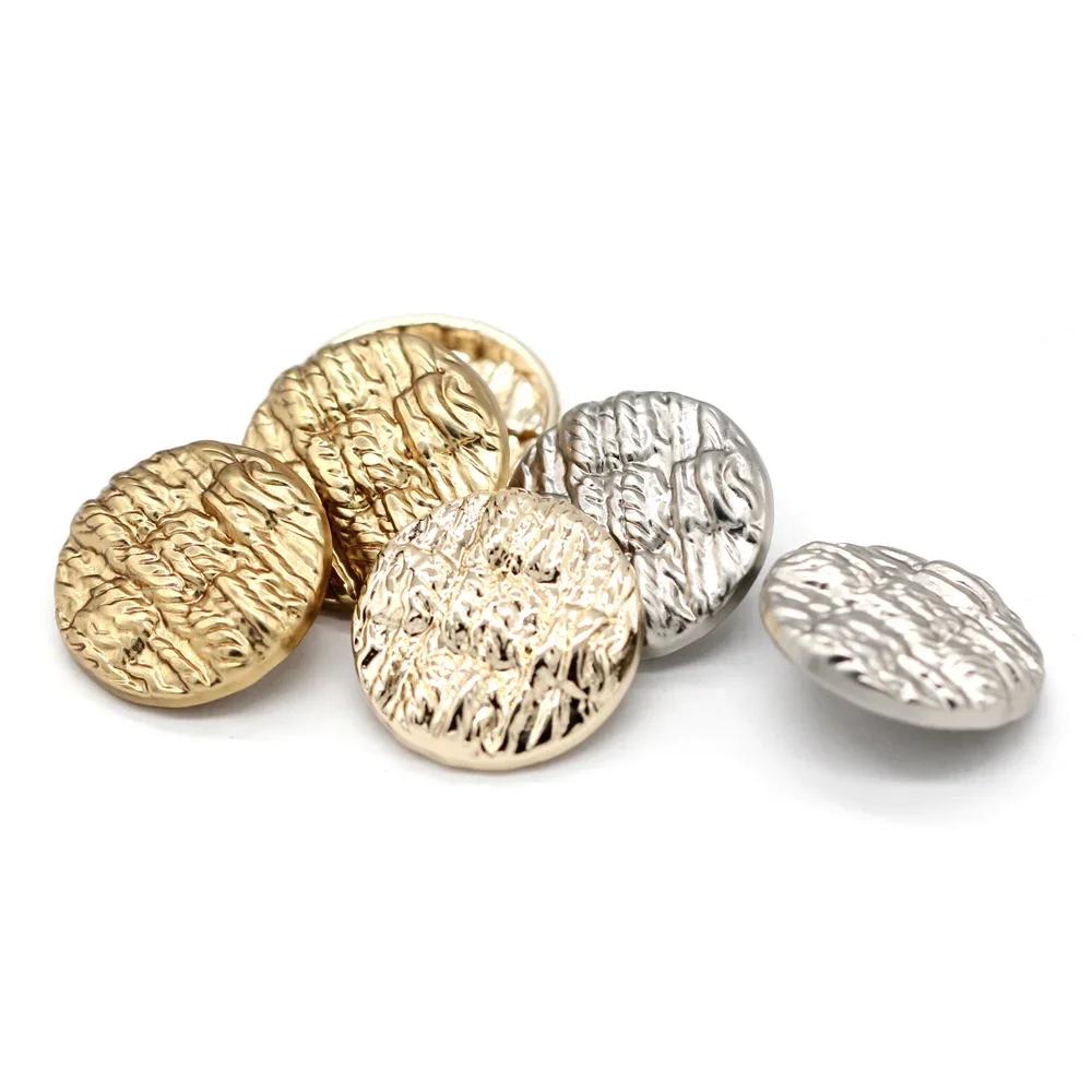 Hengc 15/18/20/23Mm Round Gold Metal Buttons For Sewing Fashion Coat Suit Handmade Decorations Diy Supplies