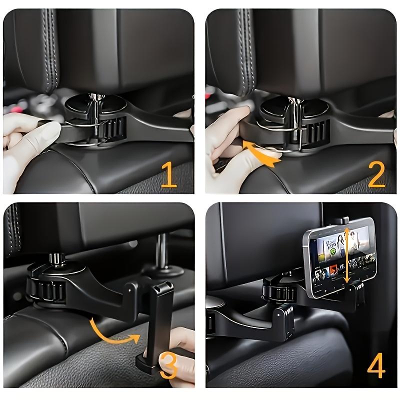 1pc Adjustable Car Seat Phone Holder with Headrest Mount - Durable ABS Material, Waterproof, Auto Vehicle Compatible, Secure Grip for Road Trips