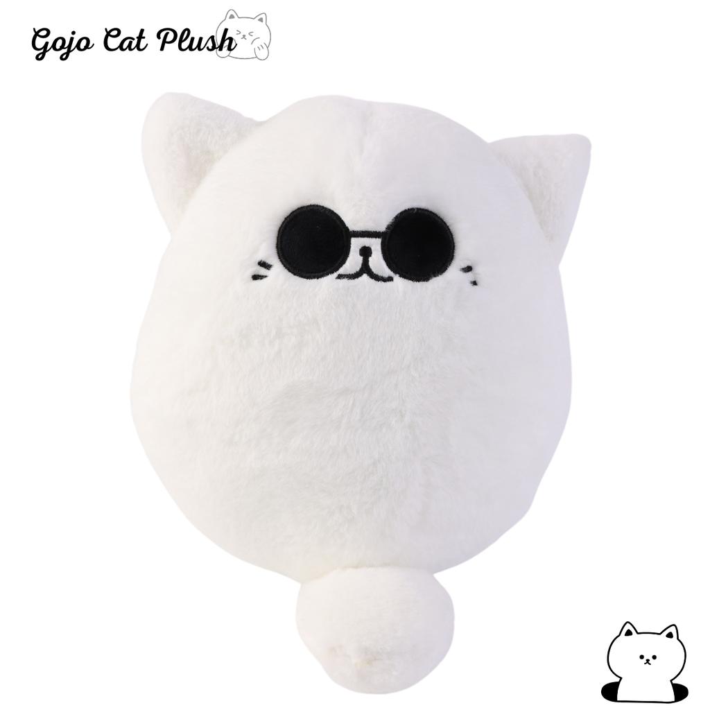 Pluszowa poduszka kot Gojo 30 cm Gorący anime kot w okularach Pluszowe zabawki Zwierzątka wypchane Lalka Wystrój domu Prezent urodzinowy dla dzieci