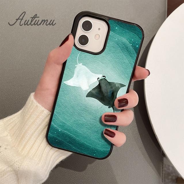 Animal Manta Ray Phone Case for iPhone 11 12 13 14 Pro Max Mini X XR XS SE 2020 5 6S 7 8 Plus Samsung Galaxy S21 S22 Cover Shell