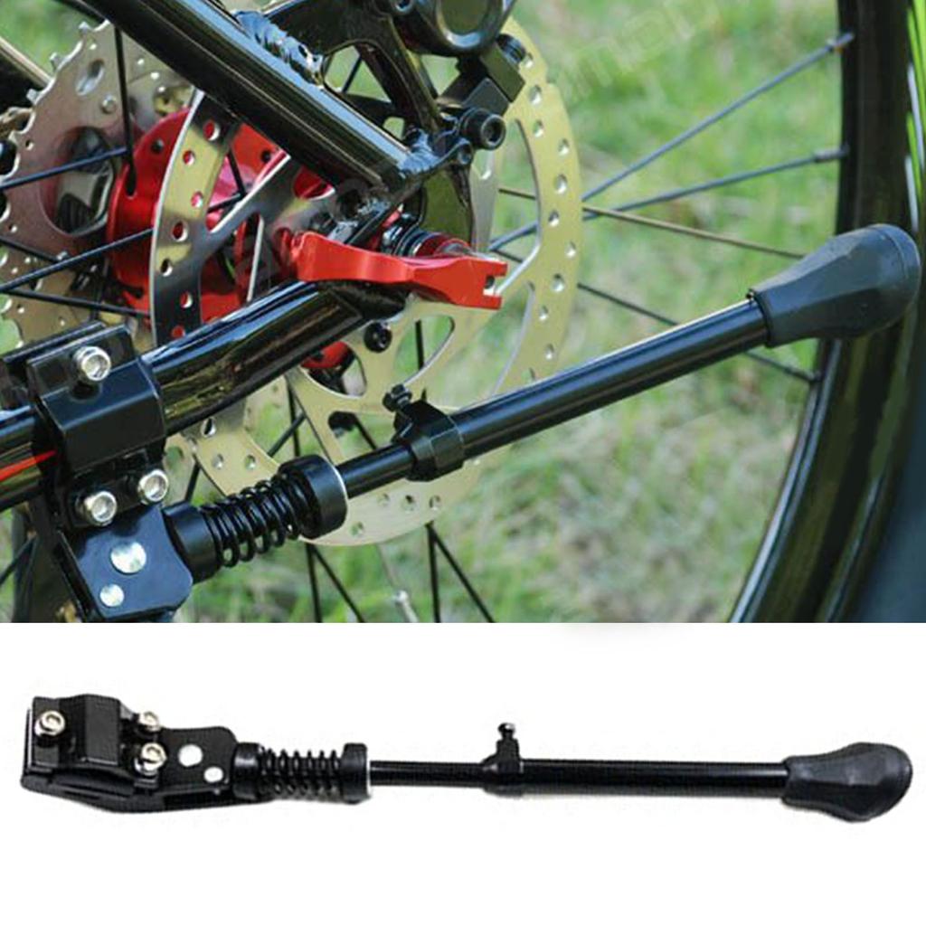Bike Kickstand Adjustable Height Angle Aluminum Alloy Lightweight Sturdy Black Mountain Bike Side