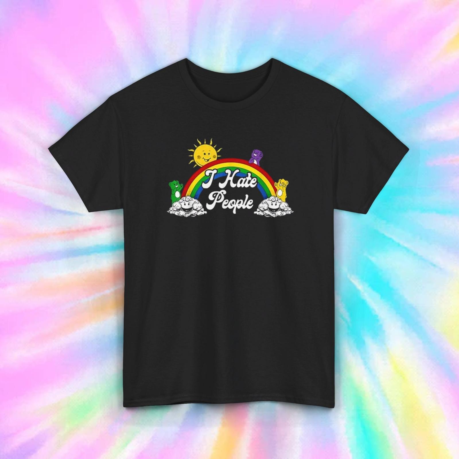 I Hate People T-Shirt | Funny Sarcastic Rainbow Graphic Tee | S-5XL XXXL