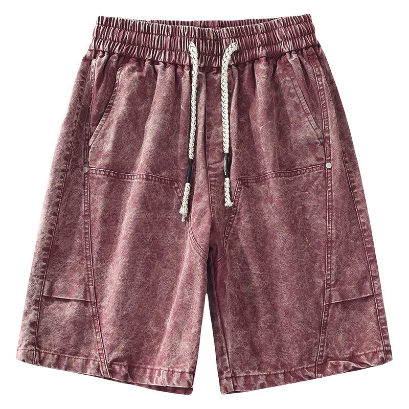 

Men s Workwear Shorts Casual Cotton Dyed Summer Trendy Straight Leg Five-Quarter Length plus Size Shorts for Men S