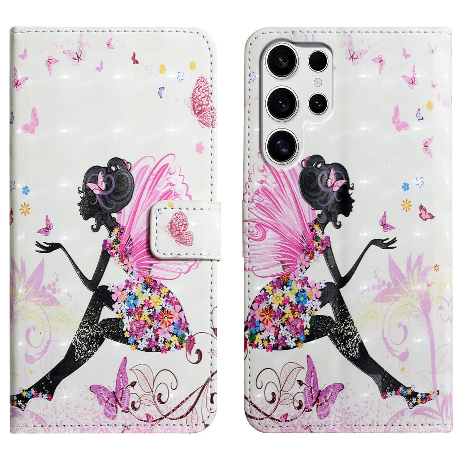 

Для чохла Samsung Galaxy S25 Ultra 3D Креативний візерунок PU Шкіряна підставка Чохол для телефону Girl