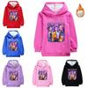 5050 Kids Girls Kpop Rumi Zoey Mira Print Hoodies Outerwear Long Sleeves Velvet Warm Winter Hoodie