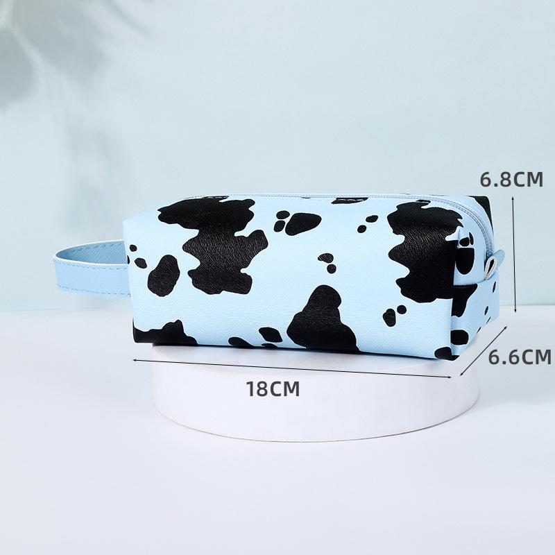 Cow Pattern Pencil Case Kawaii Stationery Pencilcase Large Capacity Pen Case Trousse Scolaire School Supplies Pencil Pouch