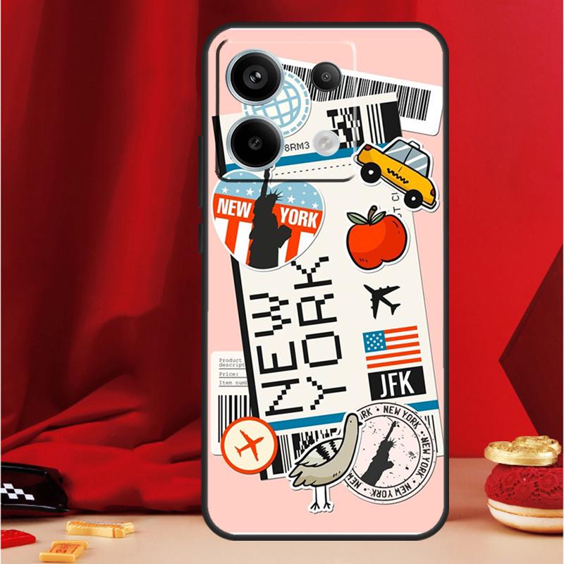 Travel Boarding Pass Tokyo Case For Xiaomi Redmi Note 14 13 12 11 10 15 Pro Plus Redmi 15 13 15C 13C 10C 12C 14C Funda